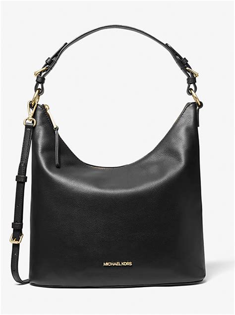 michael kors lupita schwarz|MICHAEL Michael Kors Lupita Large Leather Hobo .